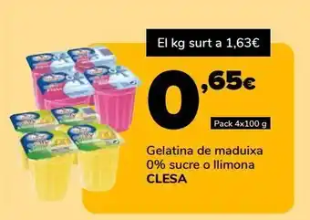 Supeco Gelatina de fresa 0% azúcar o limón clesa oferta