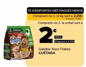 Supeco Galletas choco flakes cuétara oferta