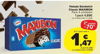 Carrefour Market Helado sándwich classic maxibon oferta