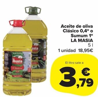 Carrefour Market Aceite de oliva clásico 0,4º o sumum 1º la masia oferta