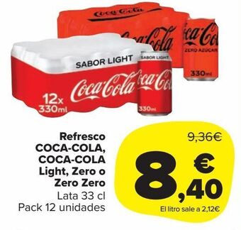 Carrefour Market Refresco coca-cola, coca-cola light, zero o zero zero oferta