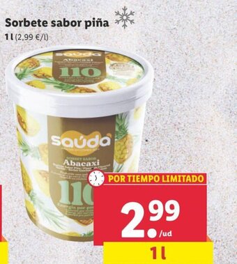 Lidl Sorbete sabor piña oferta