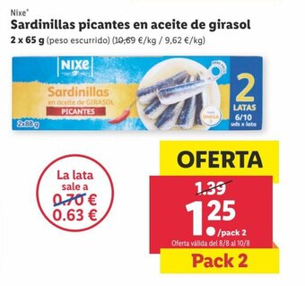 Lidl Sardinillas picantes en aceite de girasol oferta