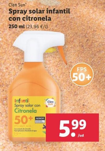 Lidl Spray solar infantil con citronela oferta