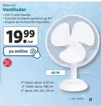 Lidl Ventilador oferta