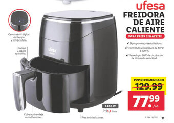 Lidl Ufesa freidora de aire caliente oferta