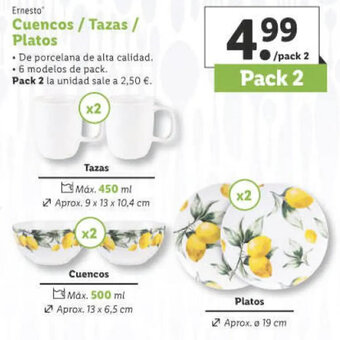 Lidl Cuencos / tazas / platos oferta