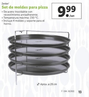 Lidl Set de moldes para pizza oferta