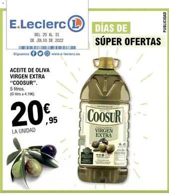 E.Leclerc Aceite de olive virgen extra "coosur" oferta