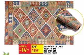 Leroy Merlin Alfombra de lana kilim herat oferta