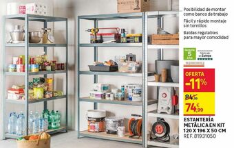 Leroy Merlin Estantería metálica en kit 120 x 196 x 50 cm oferta