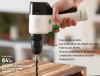 Leroy Merlin Taladro-atornillador reviva 12v 26nm batería 1.5ah oferta
