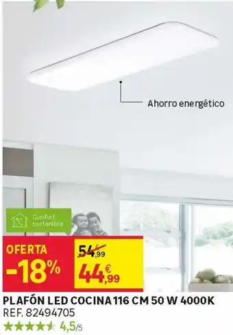 Leroy Merlin Plafón led cocina 116 cm 50 w 4000 k oferta