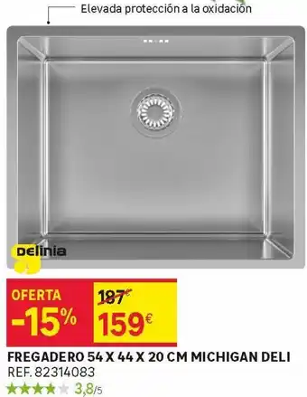 Leroy Merlin Fregadero 54 x 44 x 20 cm michigan deli oferta