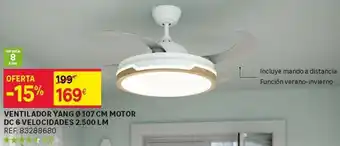 Leroy Merlin Ventilador yang 107 cm motor dc 6 velocidades 2500 lm oferta