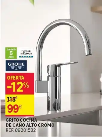 Leroy Merlin Grifo de cocina de caño alto cromo oferta