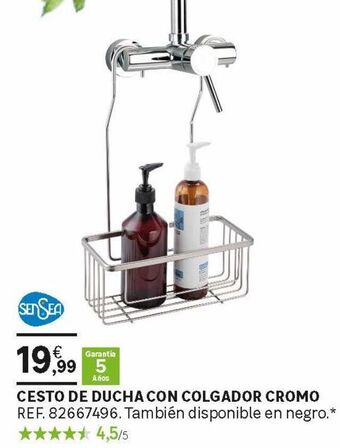 Leroy Merlin Cesto de ducha con colgador cromo oferta