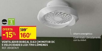 Leroy Merlin Ventilador boreal d.62 cm motor dc 5 velocidades led 7700 lúmenes oferta