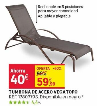 Leroy Merlin Tumbona de acero vega topo oferta