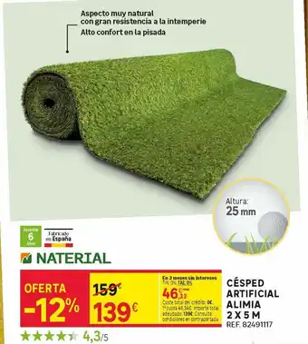 Leroy Merlin Césped artificial alimia 2 x 5 m oferta