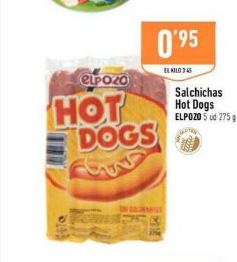 Supermercados Deza Salchichas hot dogs elpozo oferta