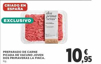 Supercor Preparado de carne picada de vacuno joven dos primaveras la finca kg oferta