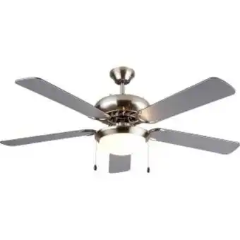 Brico Depôt Ventilador de techo con luz 5 aspas reversibles gris/avellana velva 132 cm oferta