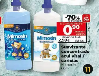 La Plaza de DIA Suavizante concentrado azul vital o caricias mimosin oferta