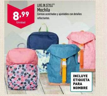 ALDI Live in style mochila oferta
