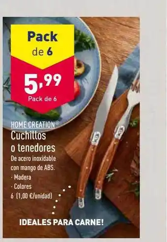 ALDI Home creation cuchillos o tenedores oferta