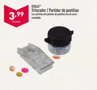 ALDI Vitalis triturador -partidor de pastillas oferta