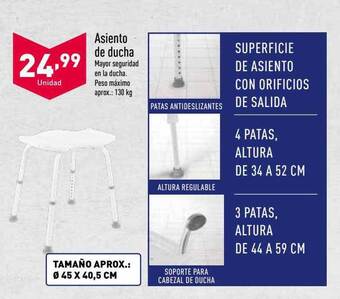 ALDI Asiento de ducha oferta