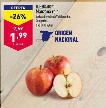 ALDI El mercado manzana roja oferta
