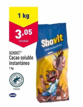 ALDI Schovit cacao soluble instantáneo oferta