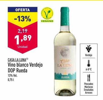 ALDI Casa la luna vino blanco verdejo dop rueda oferta