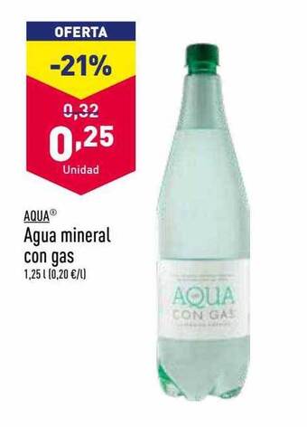 ALDI Aqua agua mineral con gas oferta