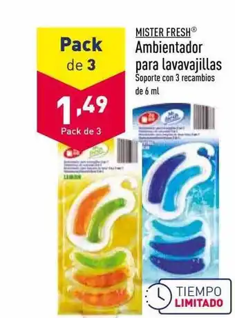ALDI Mister fresh ambientador para lavavajillas oferta