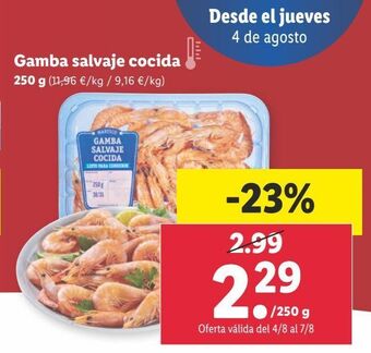 Lidl Gambas cocidas oferta