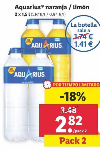 Lidl Bebida isotónica aquarius oferta