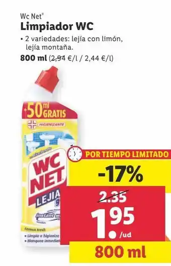 Lidl Limpiador wc wc net oferta