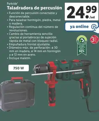 Lidl Taladro percutor parkside oferta