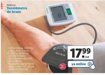 Lidl Tensiómetro de brazo medisana oferta