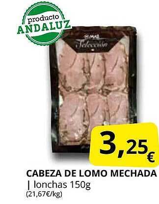 Supermercados MAS Cabeza de lomo mechada oferta