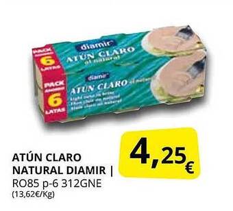 Supermercados MAS Atun claro natural diamir oferta