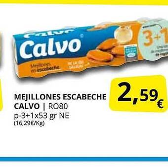 Supermercados MAS Mejillones escabeche calvo oferta