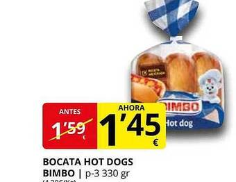 Supermercados MAS Bocata hot dogs bimbo oferta