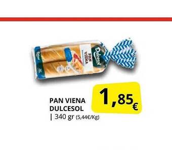 Supermercados MAS Pan viena dulcesol oferta
