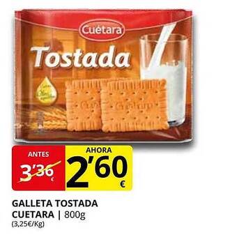 Supermercados MAS Galleta tostada cuetara oferta