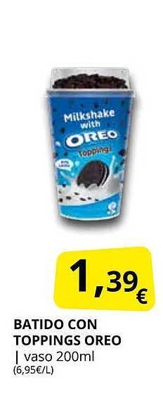 Supermercados MAS Batido con toppings oreo oferta