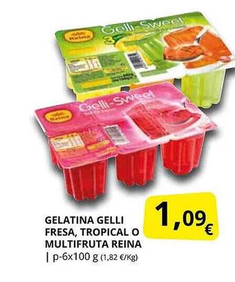 Supermercados MAS Gelatina gelli fresa, tropical o multifruta reina oferta